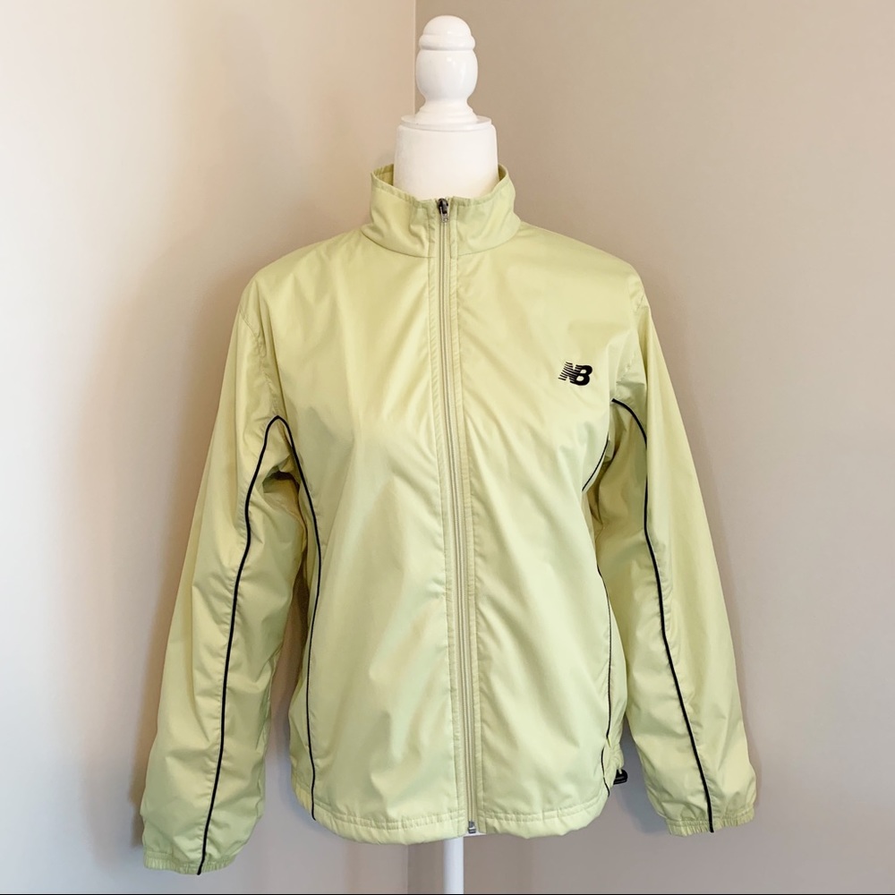 New Balance Bright Neon Athletic Nylon Lightweight Full Zip Jacket Pockets M